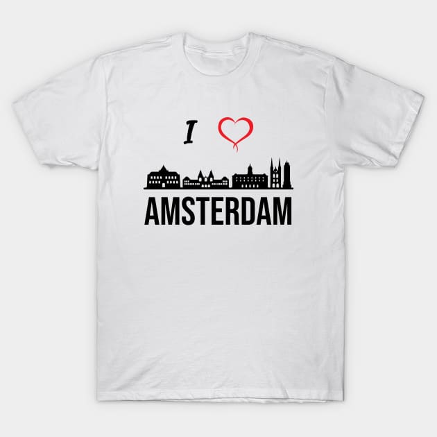 I love Amsterdam, Holland T-Shirt by alltheprints